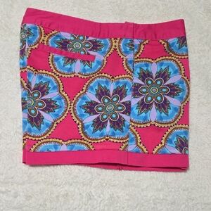 Nicole Pink and Blue Mini Pencil Shorts Resort Wear